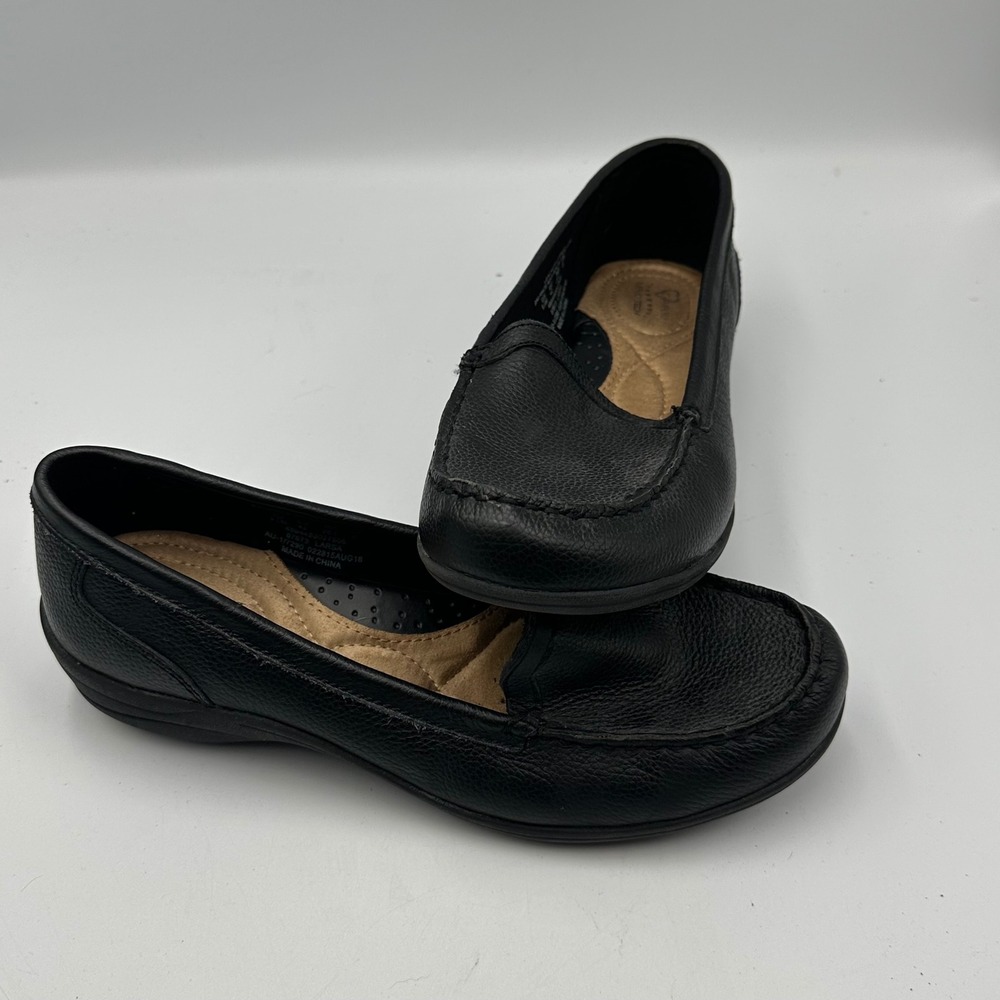 I Love Comfort Larsa Loafers Womens 9.5 Black Leather Memo-Tech Shoes Slip On